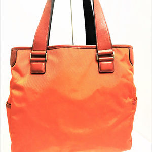 TUMI Leather Trimmed Nylon Large Tote Handbag